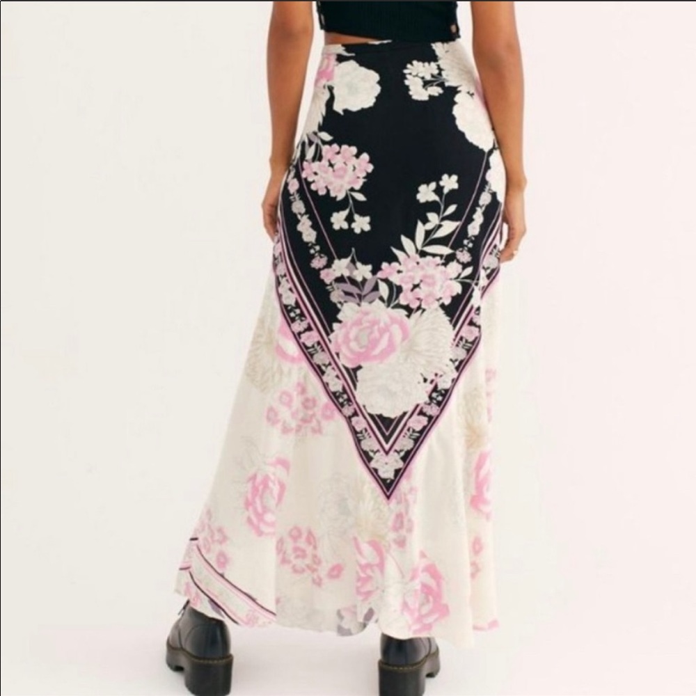 Free People “After Hours” Scarf Print Maxi Skirt